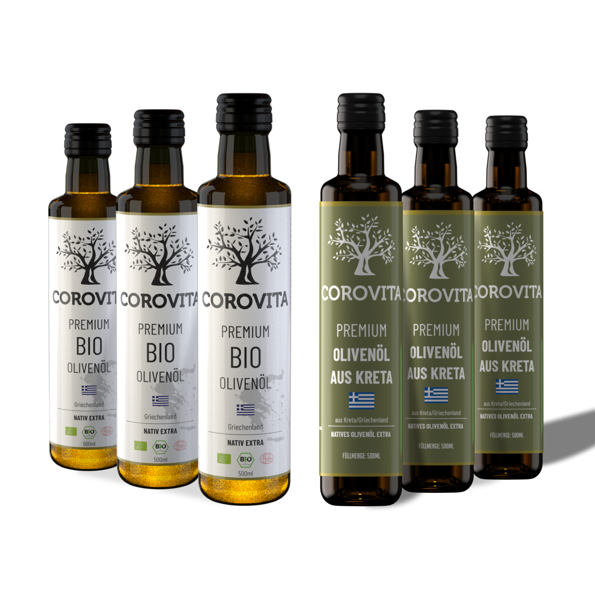 Bio-Olivenöl Griechenland-Paket Kalamata und Kreta von Corovita